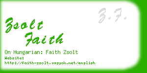 zsolt faith business card